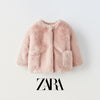 ZR Luxury Faux Fur 3 Quarter Length Jacket 12849