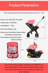 Baby Car Seat & Travel Stroller Convertible Car Seat and Pram with 5 Point Safety Harness Quick Delivery