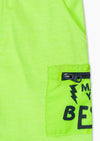 LSN Side zip Pocket Fluorescent Green Bermuda Shorts 100134