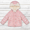 Young Butterflies Sherpa Fur Inner Light Pink Hooded Puffer Jacket 13349