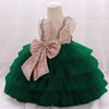 Green Big Bow Party FANCY Frock 12897