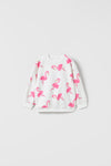 ZR Flamingo White Terry Sweatshirt 13475