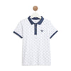 Intextenso White Printed Polo Shirt