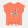 Zebra Frilling Peach Shirt 7328