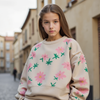 ZR Flower Printed Light Fleece Sweatshirt 13477