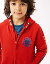 Fatface Red Heavy Fleece Zipper Hoodie 13100