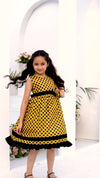 CNT Yellow Polka Dots Summer Frock CF9