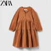 ZR Camel Terry Winter Party Dress 13043