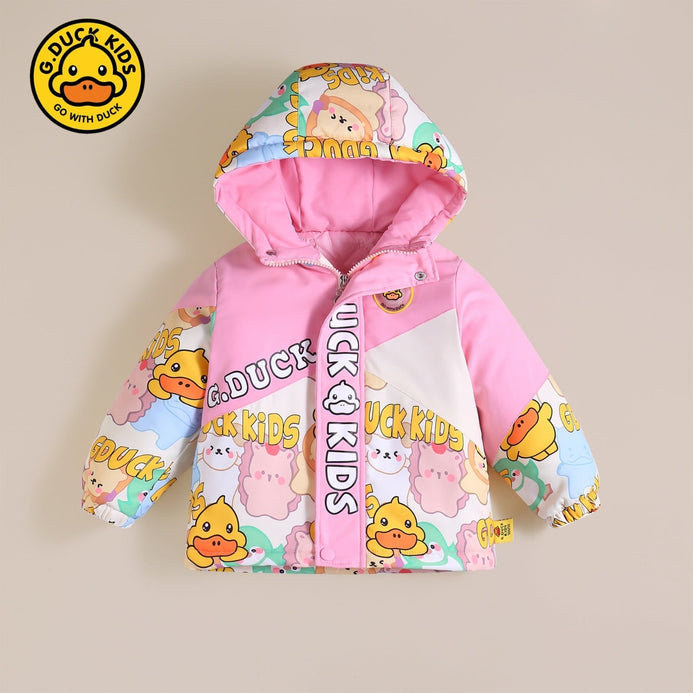 G Duck Pink Hoodie Puffer Jacket 13148