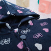 PRN Hearts Blue Zipper Hoodie 13300