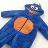 Monster Blue Fur Babygrow Costume with covered Feet 13409