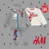 HM Spiderman Hoodie Trouser Shirt Grey Tracksuit Set 13419