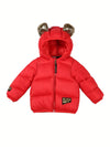 Black Gold Red Hooded Puffer Jacket 13316