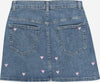 Only Heart Embroided Denim Skirt 13217