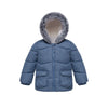 Rokka Rolla Thick Sherpa Lined Fur Trim Blue Hooded Puffer Jacket 13166