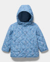 Baby Go Floral Blue Hooded Puffer Jacket 13347