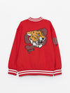 LCW Thick Tiger Red Baseball Jacket with White Sleeves 13428