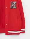 LCW Thick Tiger Red Baseball Jacket with White Sleeves 13428