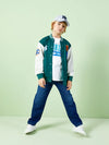 LCW Thick Michigan Green Baseball Jacket 13430