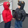 Black Gold Red Hooded Puffer Jacket 13316