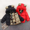 Black Gold Red Hooded Puffer Jacket 13316