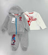 HM Spiderman Hoodie Trouser Shirt Grey Tracksuit Set 13419