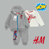 HM Spiderman Hoodie Trouser Shirt Grey Tracksuit Set 13419