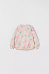 ZR Flower Printed Light Fleece Sweatshirt 13477