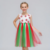 Fancy Red Green Net Frock 9352