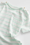 ZR Ocean Striped Boat Neck T Shirt 8470