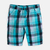 LH Blue and White Check Cotton Shorts