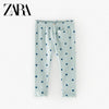 Zara Light Mint Green Dotted Terry Legging