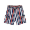 OM Blue Red and White Lining Shorts