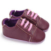 Magenta Leather Texture Prewalker Booties 2581