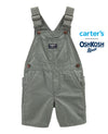 Oshksh Canvas Webstrap Olive Short Length Cotton Overalls Dungaree 12139