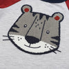 Baby Grey Panther Face with Maroon Sleeves T-shirt