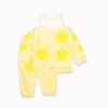 Sun Flower Yellow Warm Shirt and Trouser with Fur 2PCS Set