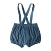 Carters Blue Cotton Corduroy Suspenders Bubble Shorts