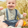 Carters Blue Cotton Corduroy Suspenders Bubble Shorts