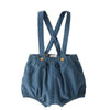 Carters Blue Cotton Corduroy Suspenders Bubble Shorts