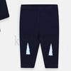 Pet Navy Blue Knit Sweatshirt and Trouser 2PCS Set