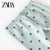 Zara Light Mint Green Dotted Terry Legging