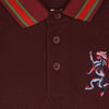 GRD Dragon Logo Multi Collar Stripe Maroon Polo 5071