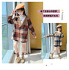 Unisex Orange Check Butter Fur Coat 11438