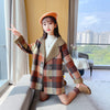 Unisex Orange Check Butter Fur Coat 11438