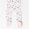 Theo Leigh Rainbow Heart Full Feet Organic Cotton Bodysuit 9884