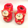 Stuffed Doll Red Covered Winter Rubber Sole Slipper 6253