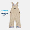 CRT Fold Check Light Khaki Full Length Overalls Dungaree 12110