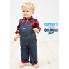 CRT Denim Red Check Full Length Overalls Dungaree 12138