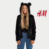 HM Luxury Mink Fur Teddy Bear Coat Jacket 12179